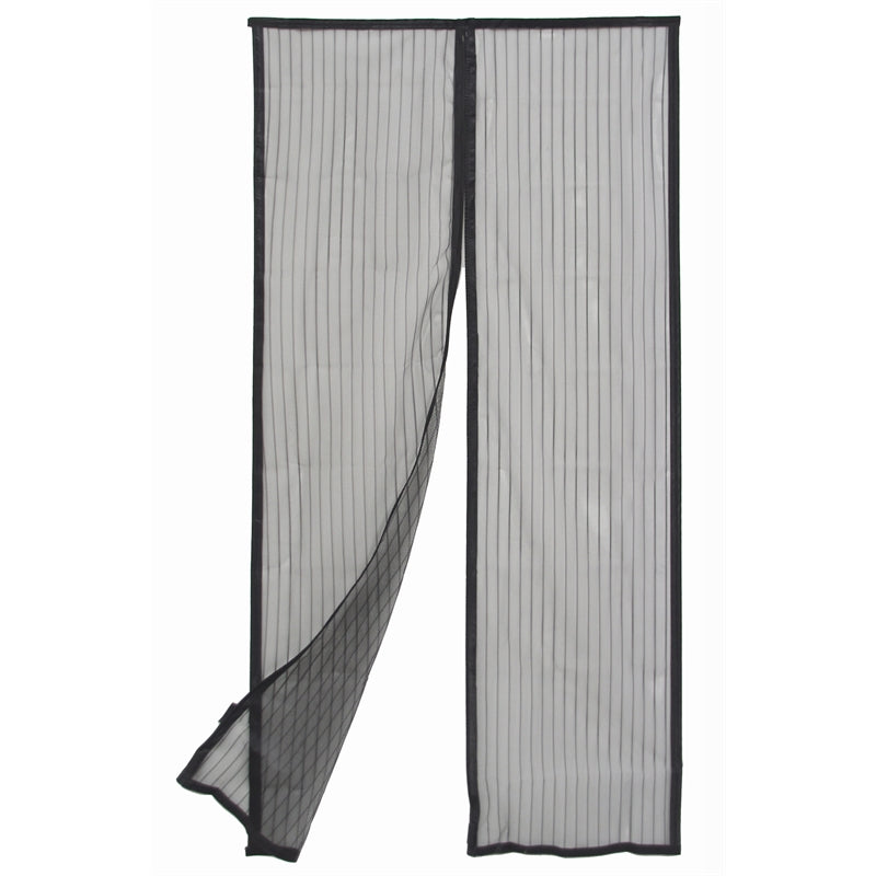 Pillar Black Magnetic Strip Flyscreen Door Curtain 90x200cm