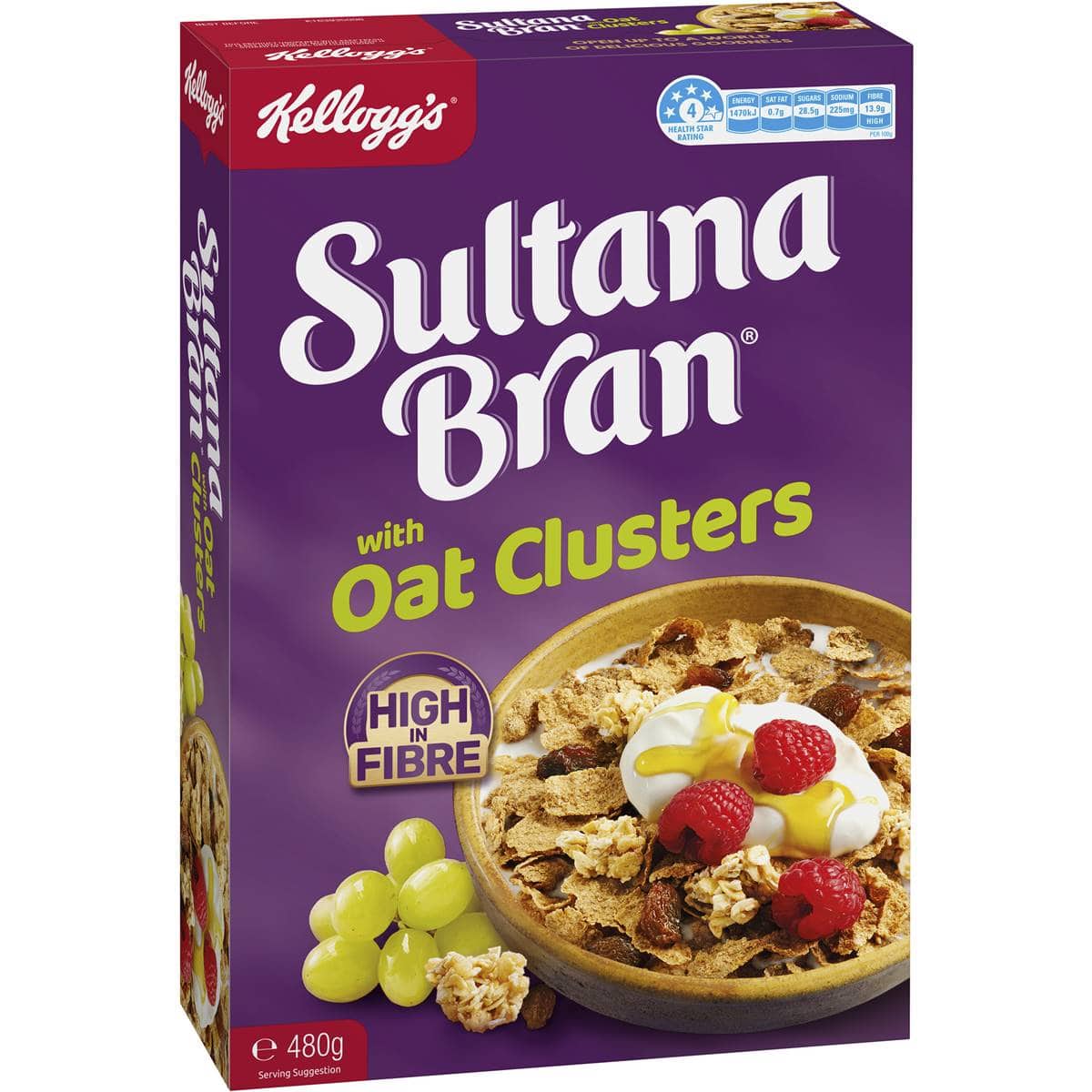 Kellogg's Sultana Bran Oat Clusters 480g