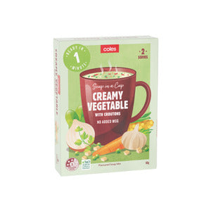 Coles Soup Cup Creamy Vegetable 2pk 60g