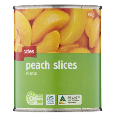 Coles Peach Slices in Juice 825g