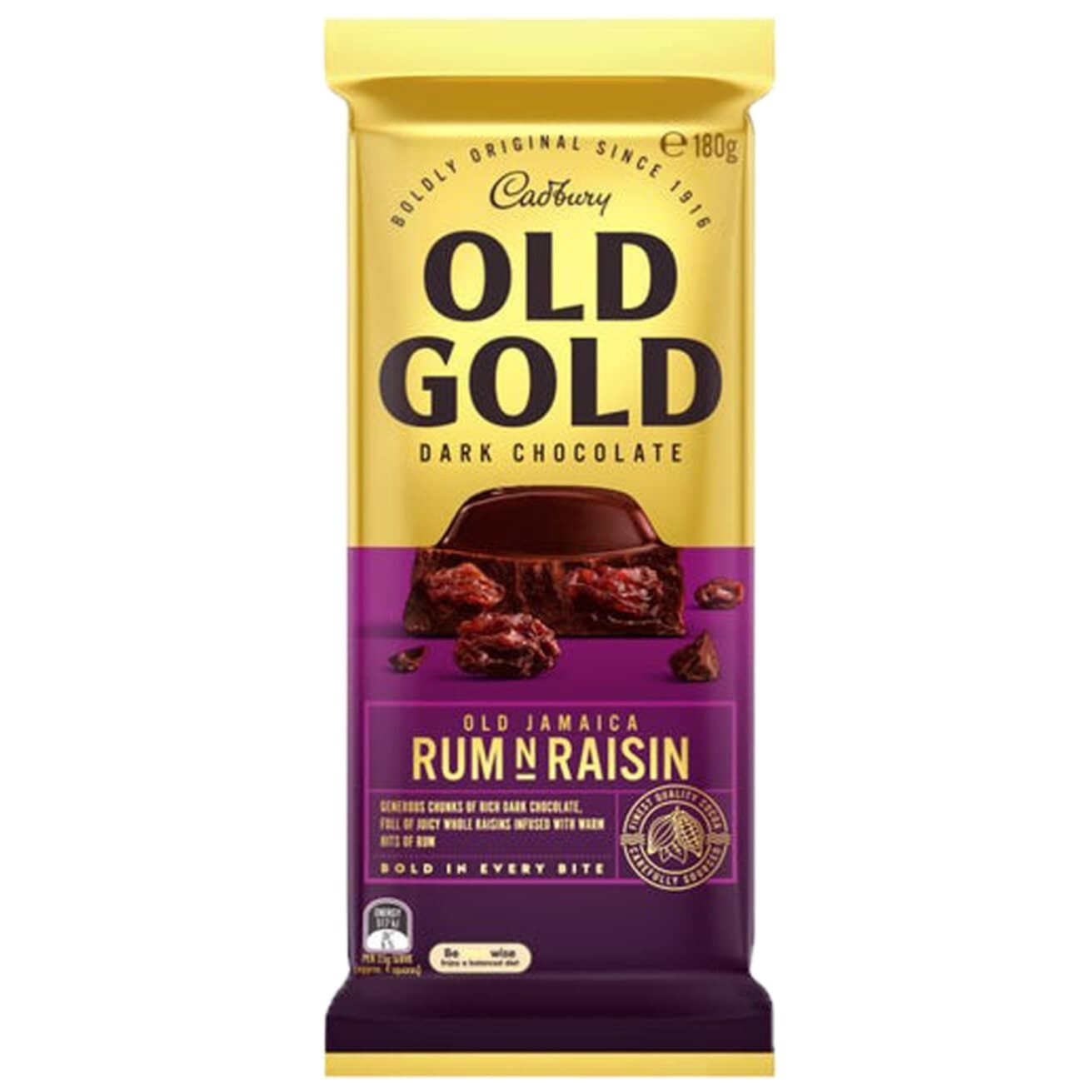 Cadbury Block Old Gold Rum & Raisin 180g