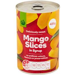 Woolworths Fruit Mango Slices in Syrup 425g