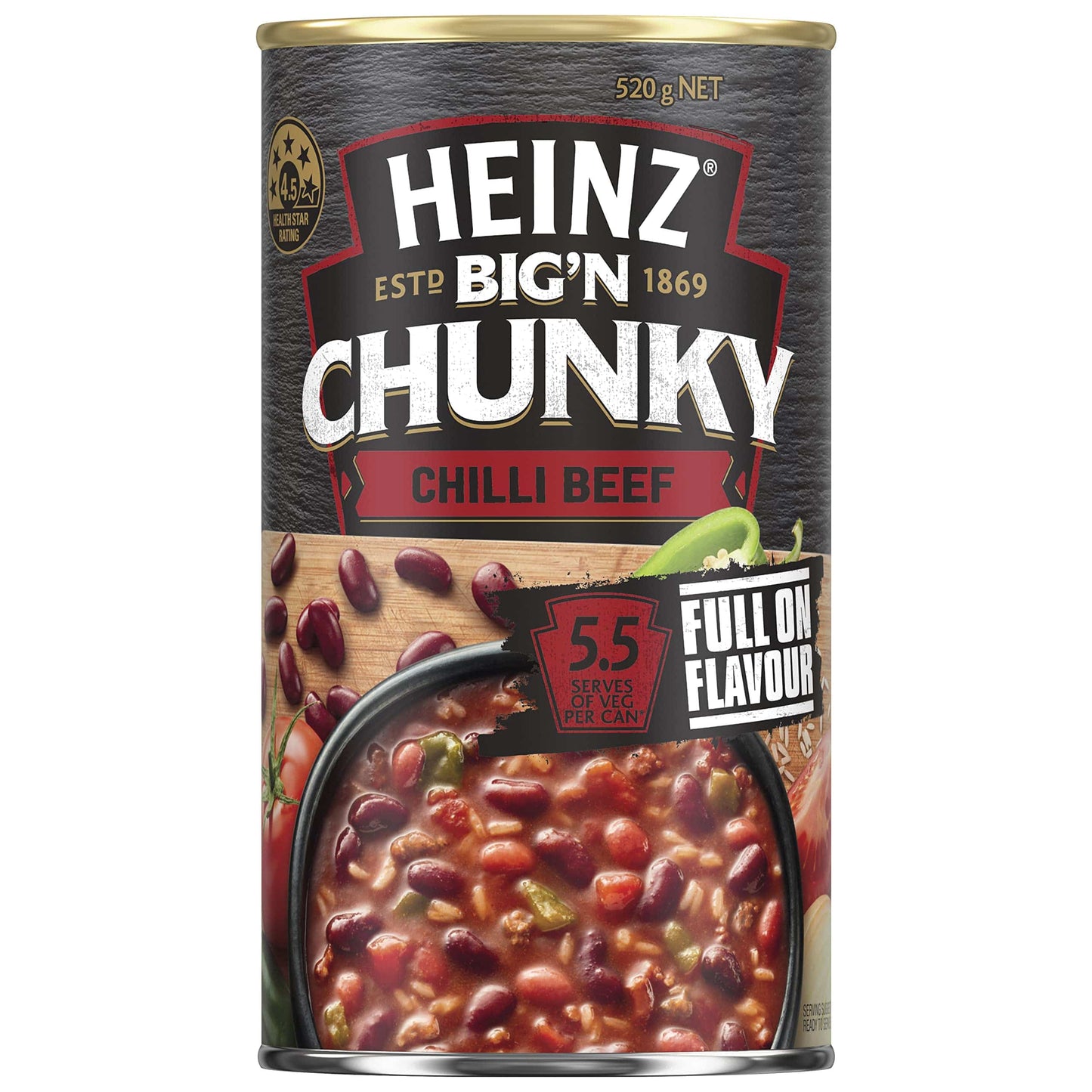 Heinz Soup Big N Chunky Chilli Beef 520g