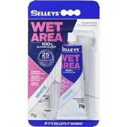 Selleys Wet Area Silicone Sealant White 75g