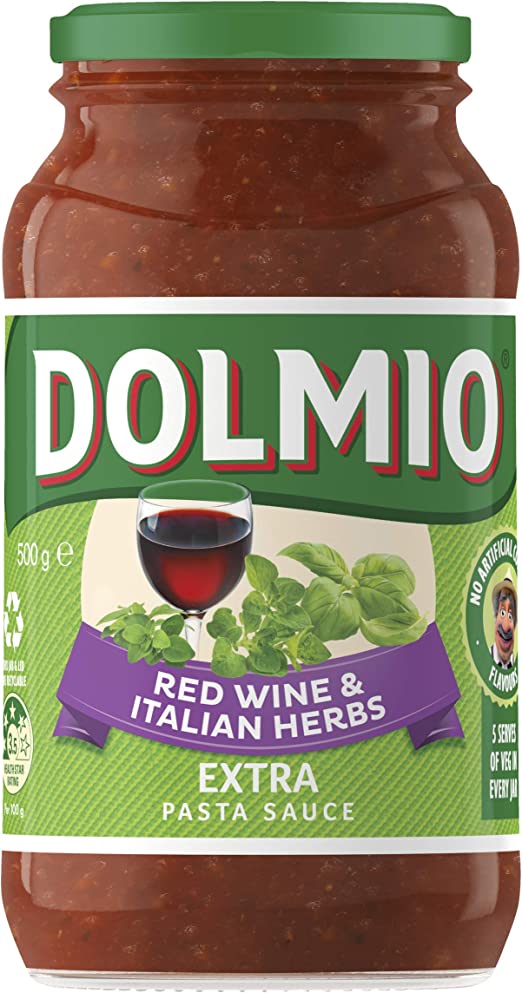 Dolmio Pasta Sauce Red Wine & Italian Herbs 500g