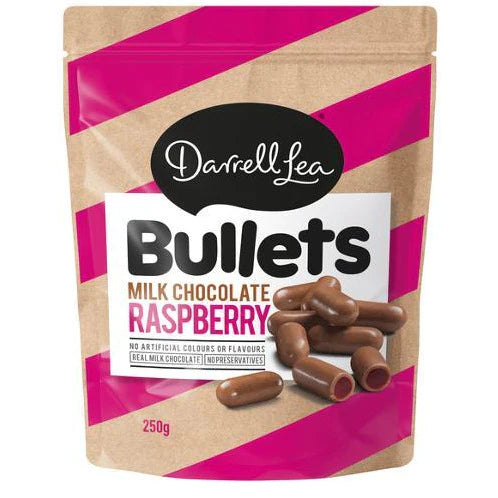Darrell Lea Bullets Milk Chocolate Raspberry 250g