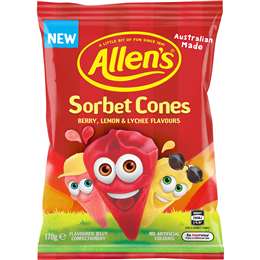 Allen's Sorbet Cones 170g