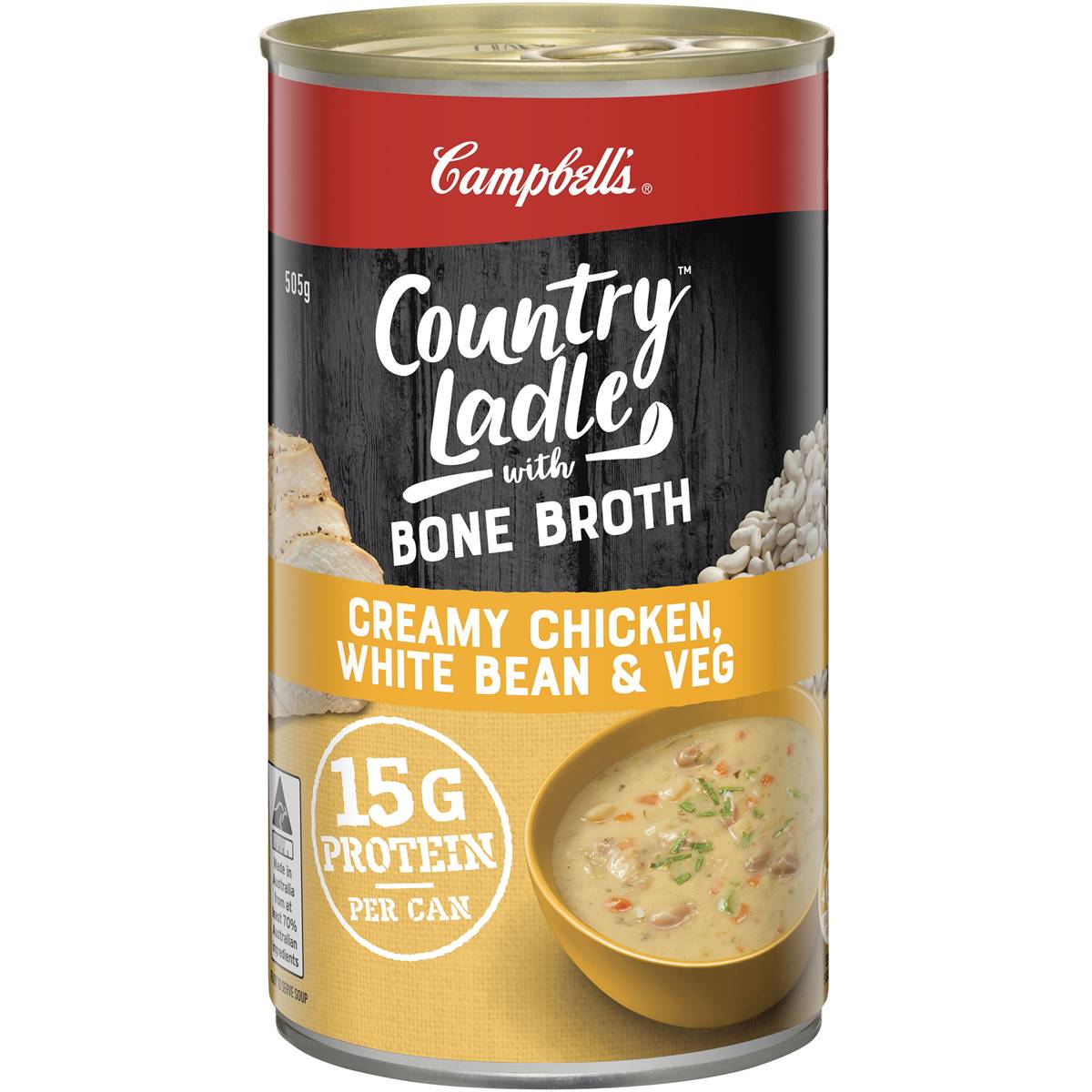 Campbell's Soup Country Ladle Creamy Chicken, White Bean & Veg 505g