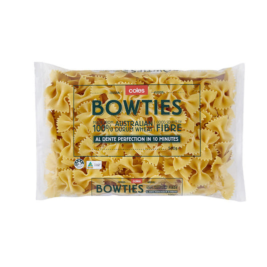 Coles Pasta Durum Wheat Bowties 500g