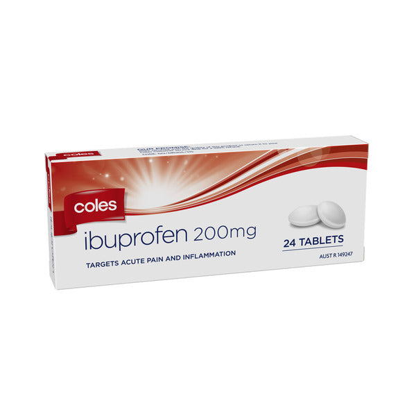 Coles Ibuprofen Tablets 200mg 24pk Bunnasia