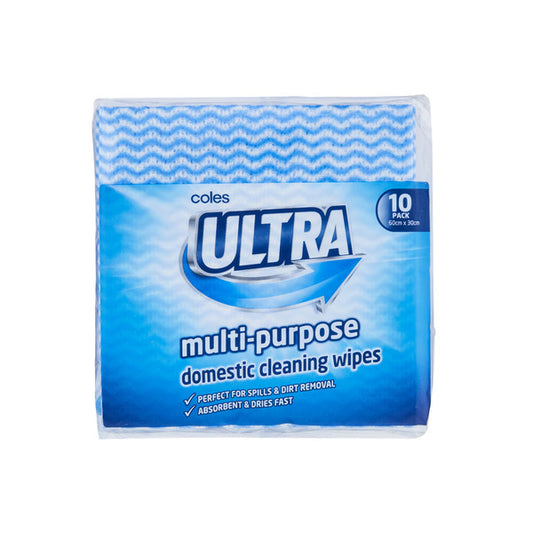 Coles Ultra Multi-Purpose Domestic Cleaning Wipes 10pk