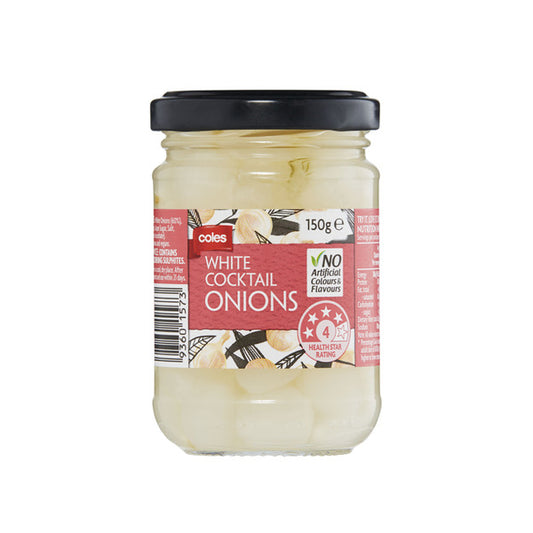 Coles White Cocktail Onions 150g