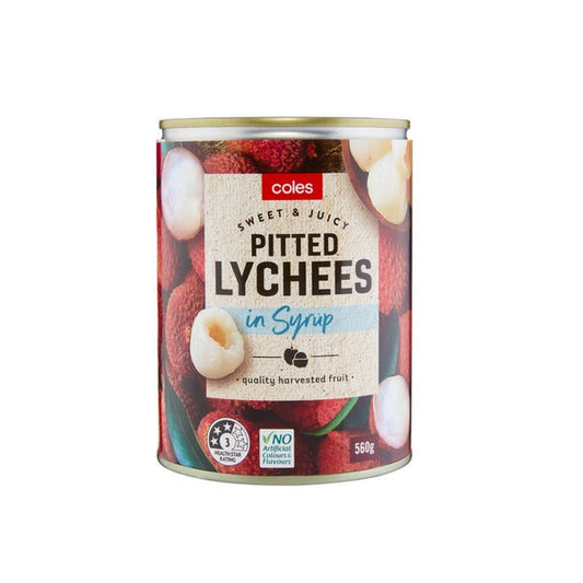 Coles Pitted Lychees In Syrup 560g