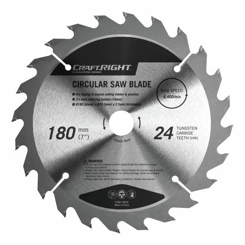 Craftright 180mm 24TCT Circular Saw Blade