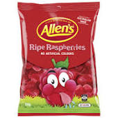 Allen's Lollies Ripe Raspberries Lolly Bag 190g