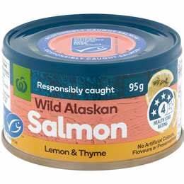 Woolworths Wild Alaskan Salmon Lemon & Thyme 95g
